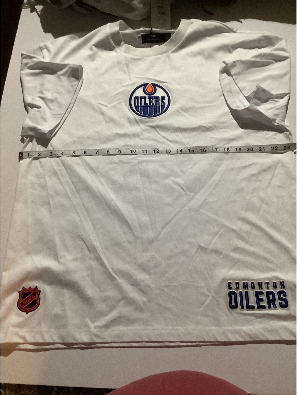 FANATICS Edmonton Oilers White NHL T-Shirt Size Large